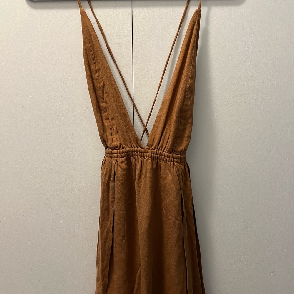 INDAH Harlem Brown Flowy Strappy Dress NWT